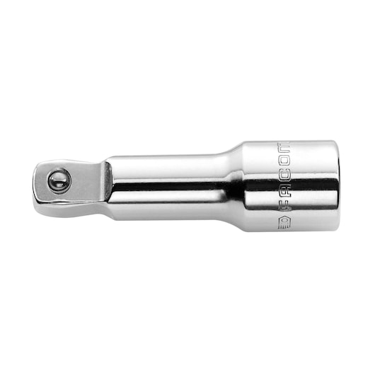 Facom S_208S chrome extension bar, tool photography, side angle on white background.