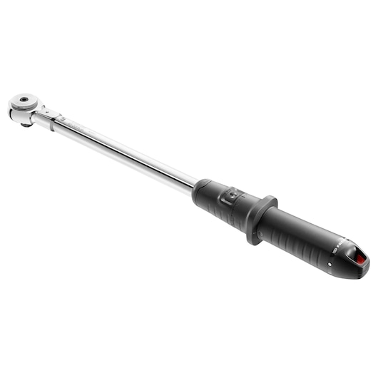 Facom S.209A200 torque wrench with black handle and chrome body, side angle, on white background.