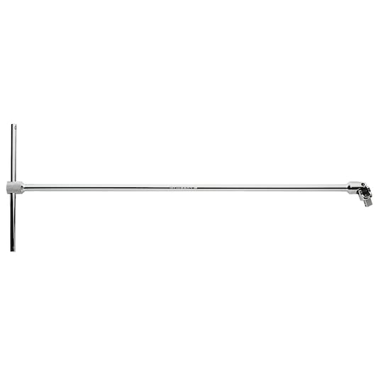 Facom S_228 chrome-plated T-handle socket wrench, side angle, long shaft with swivel head.