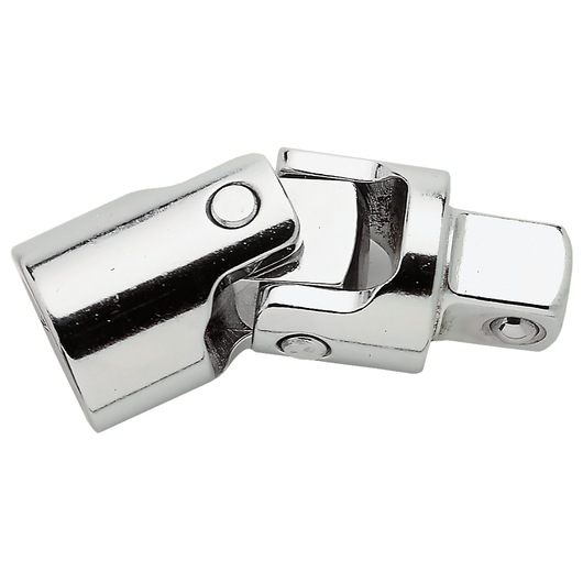 Facom S_240A chrome universal joint socket adapter, side angle, on white background.