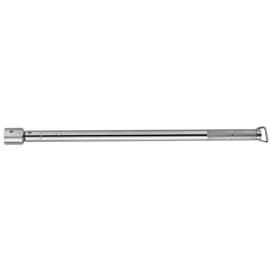 Facom S_248-200D torque wrench, long metal handle, knurled grip and square drive, side view on white background.