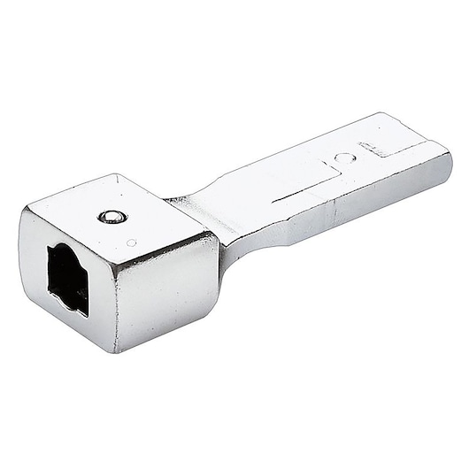 Facom S_284 chrome adapter tool, photography, angled view on white background.