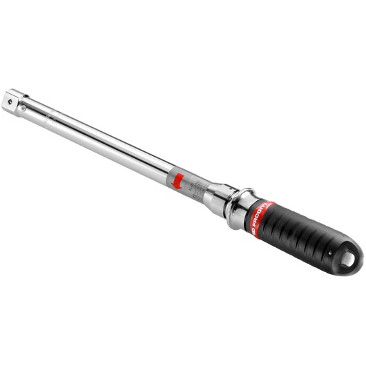 Facom S_306-100D torque wrench with black grip, silver body, side view, on white background.