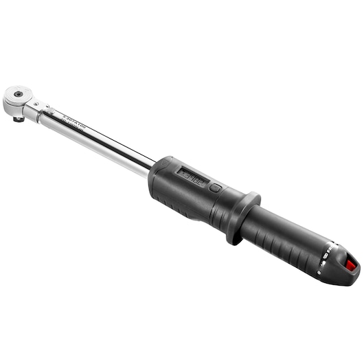 Facom S.307A100 digital torque wrench with black handle and display, side angle on white background.
