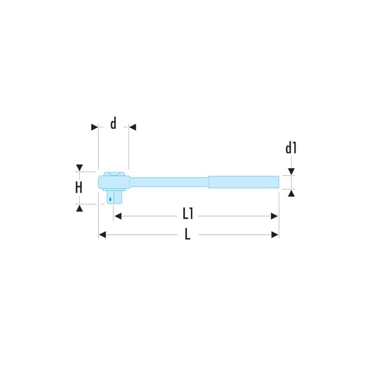 1/2" long reach round head ratchet