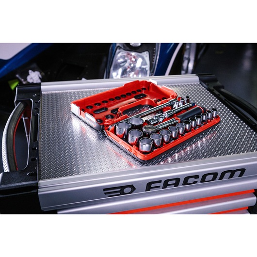 1/2 in. Socket Set, DBOX, Performance Round Head Ratchet (21 pc)