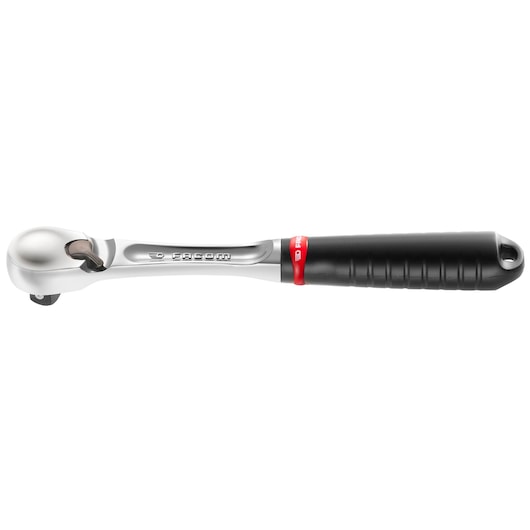 Photo of Facom SL_161 ratchet wrench with a black and red ergonomic handle, shown in side view on white background.