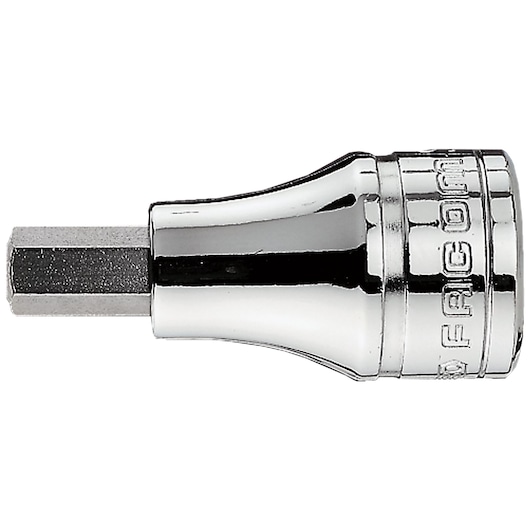 Facom ST_1_4 hex socket, chrome finish, product side angle, photography category