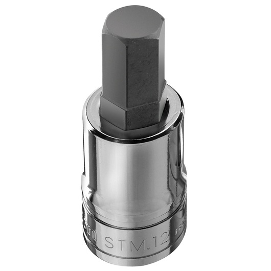 Facom STM_14 hex socket bit photography, silver and black, front angle on white background
