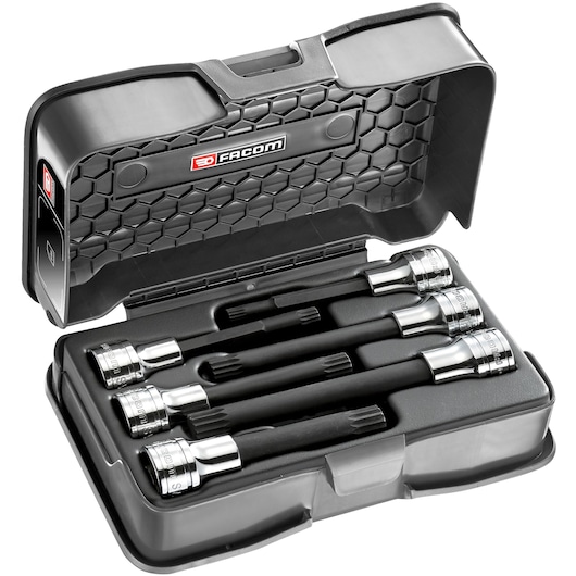 1/2" XZN long bit socket set, 6 pieces