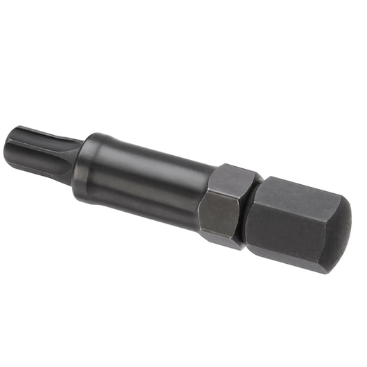 Facom SXE_6GRPFOR black steel screwdriver bit on white background, side angle.