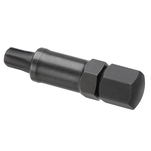 Facom SXE_7GRPFOR black metal hex bit adapter, side angle, photography product