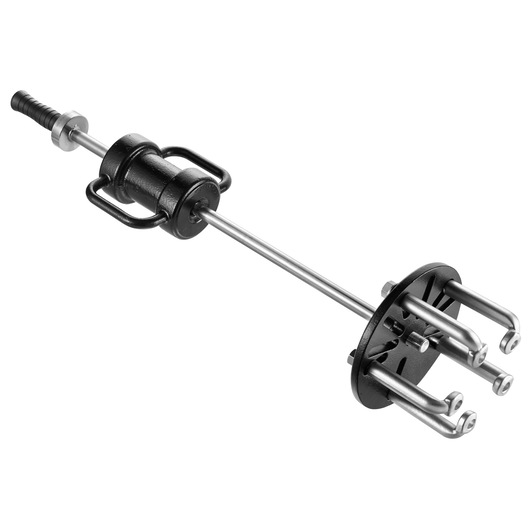Facom U_11M three-arm slide hammer puller, black and silver metal, product angled on white background.