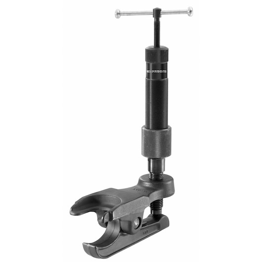 Facom U_18H36 ball joint separator tool, black metal, side angle, white background.