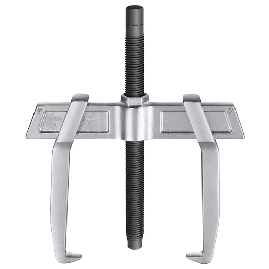 Facom U_232-270 two-jaw gear puller, silver and black, photographed on white background, front view.