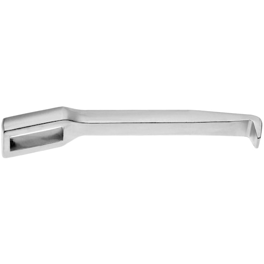 Facom U.232G2 flat pry bar, silver metal, side view on white background, professional hand tool.