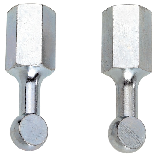 Facom U_23D8 steel hexagonal adapters, two pieces, photographed on white background.