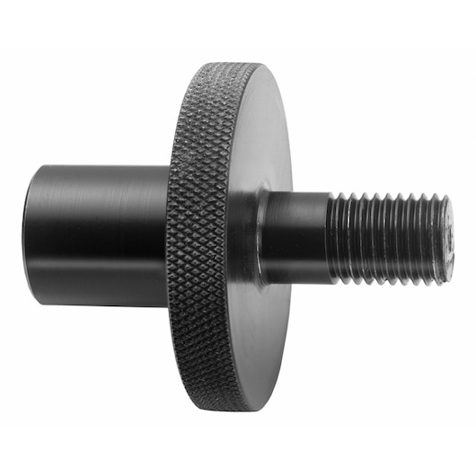 Facom U_301E1 black metal adapter with knurled grip and threaded end, side view, photography