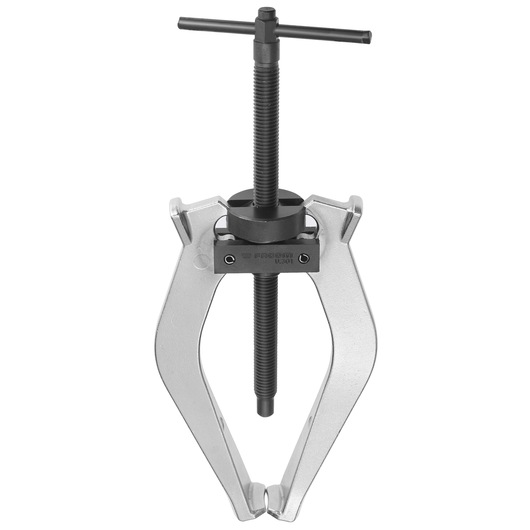 Facom U_301L gear puller tool, silver and black finish, front angle on white background.