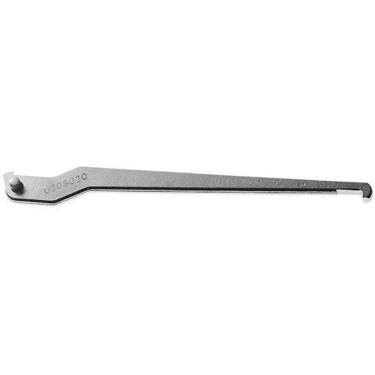 Facom U306G20 steel hook spanner photographed on white background, angled side view.