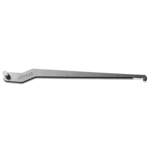 Facom U_306G2 silver pin wrench, side view on white background.