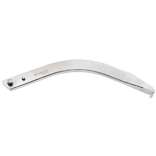 Facom U310G2 curved silver spanner photo, side angle, with smooth finish and visible brand engraving.