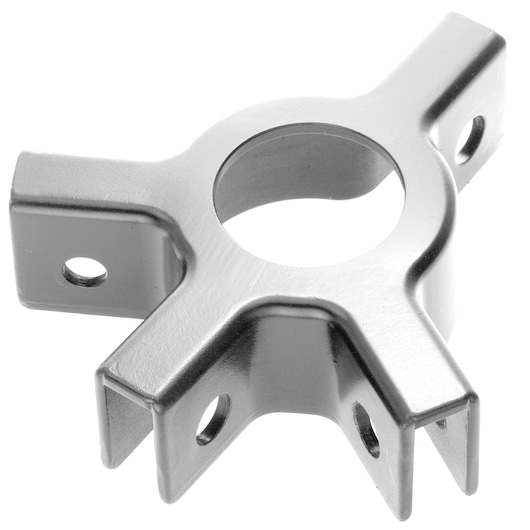 Facom U312-04 steel bracket, photographed at an angle on white background, showing mounting holes and central opening.