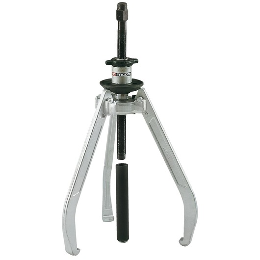 Facom U_330 three-arm gear puller, silver and black, front angle on white background.