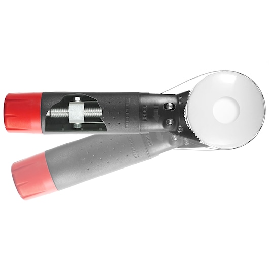 Facom U_46ACL adjustable oil filter wrench with red and black handle, white background, top-down angle.