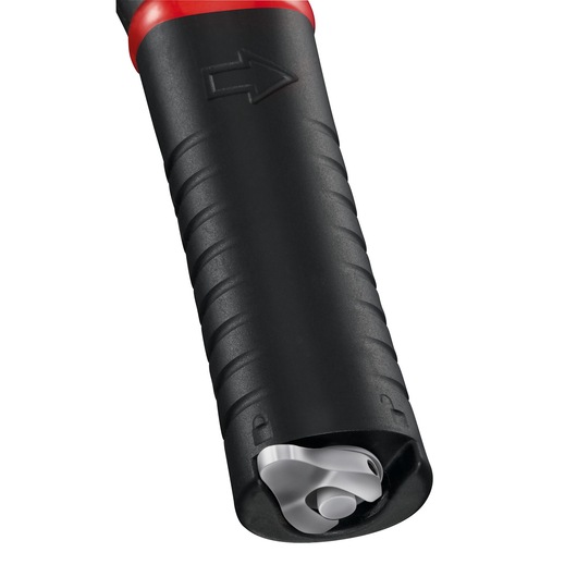 Facom U_48PL tool handle close-up with textured black grip and visible internal metal mechanism, white background.