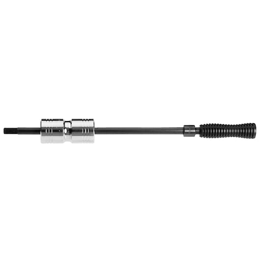 Facom U_49AM slide hammer tool with metal shaft and textured black handle, side angle on white background.