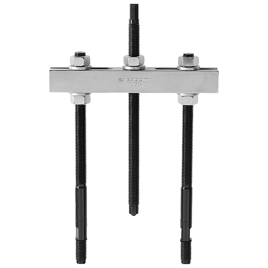 Facom U_53KL0 three-arm bearing puller front view, steel body with three threaded rods and nuts.