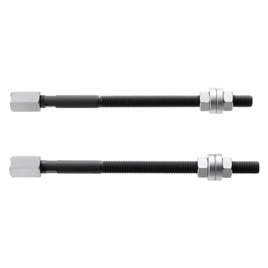 Facom U_53R4LA steel threaded rods with nuts and washers, side angle, photography category