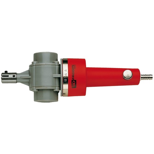 Facom U_54A pneumatic tool with red handle and gray metal head, side angle, photography category.