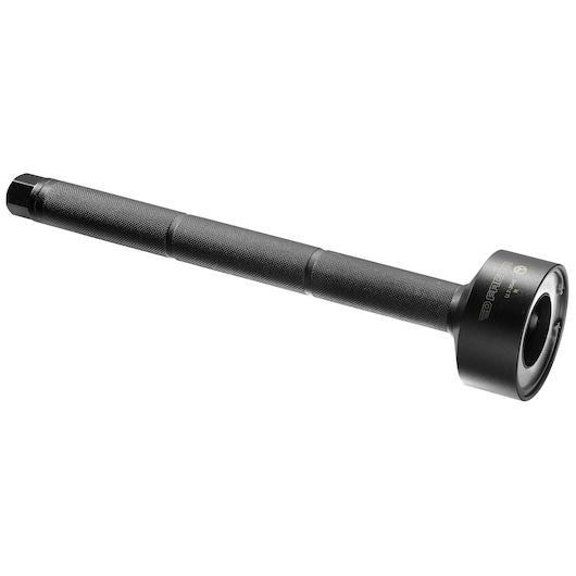 Facom U_7-3545 black metal tool, knurled handle and round end, side angle, product photography