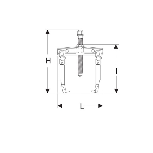 4t 2-Leg Sliding-Leg Pullers, Inside 127 - 171 mm, Outside 86 - 153 mm