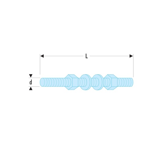 Spare Tie Rods for Beam U.23k-U.53k, M10 x 1.5 mm