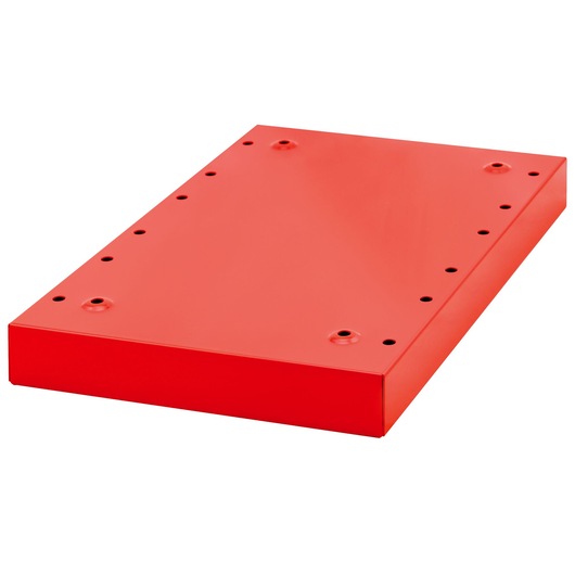 Facom U50020084 red metal rectangular panel with multiple mounting holes, photographed at an angle on a white background.