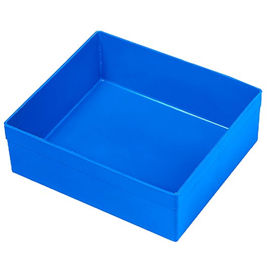 Facom U50030012Q blue rectangular plastic box, top angle on white background.