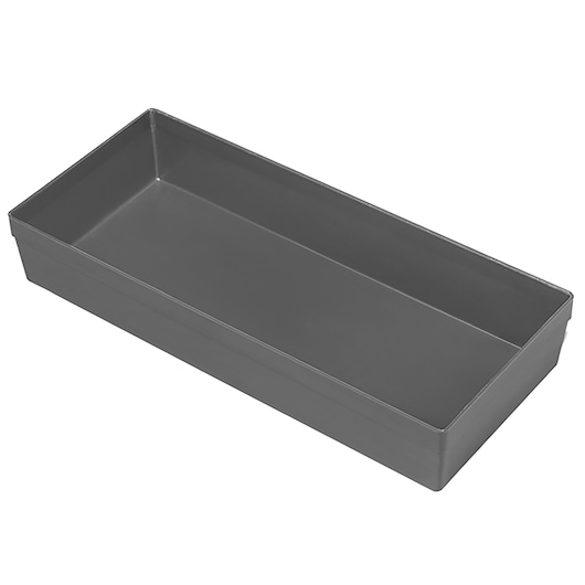 Facom U50030013Q grey rectangular storage tray, top angle on white background.
