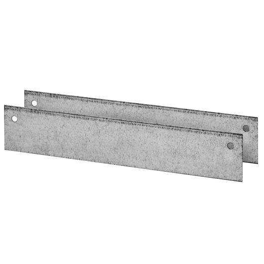 Facom U50030083Q two metal ruler blades with holes, angled view, photography on white background.
