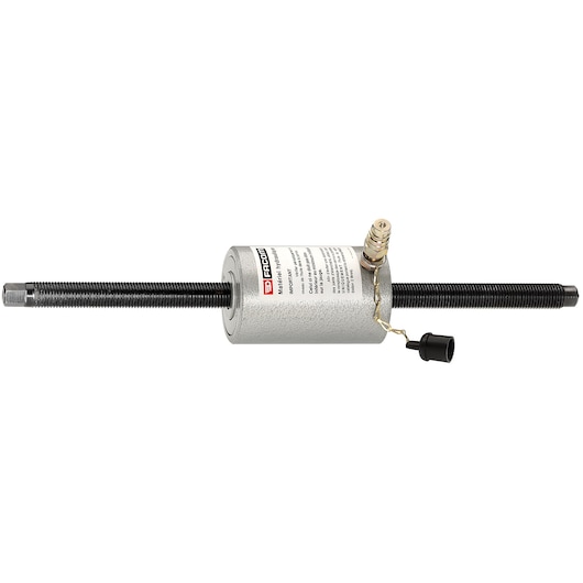 Facom UWG_320 hydraulic puller with threaded rods, silver body, studio angle, product photography.