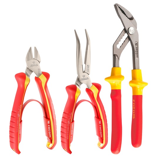 VDE 3 pieces pliers set, 180A.VE - 391A.16VE - 195A.20VE