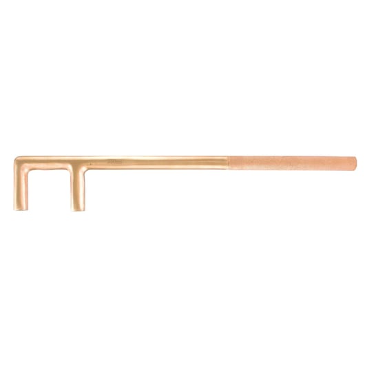 Facom VH50_400SR copper L-shaped tool, rough handle, photography, side angle on white background.