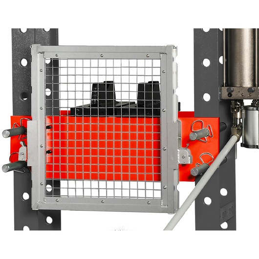Facom W.PROTECT50 press safety guard panel with metal grid, shown from the front on white background.