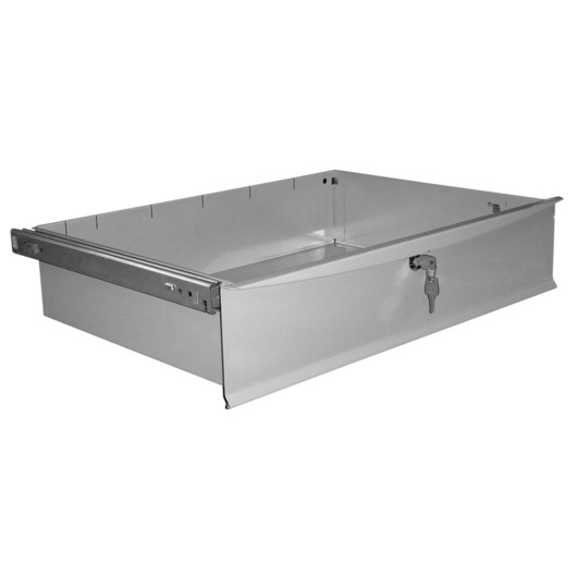 Photo of Facom WB_DRAWER metal drawer with lock and key, shown from angled front view on white background.