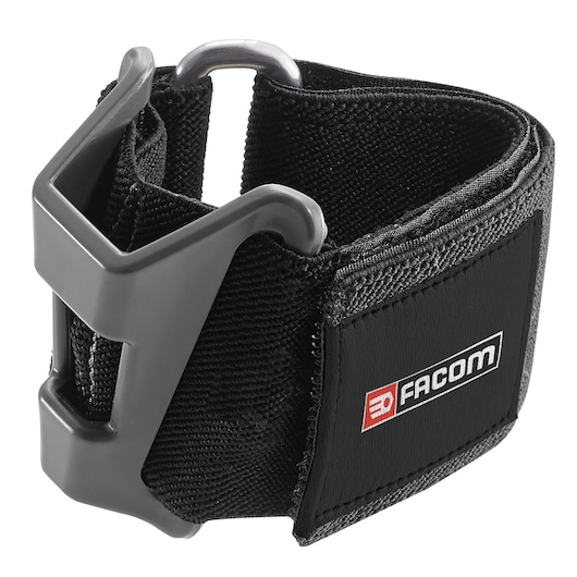 Facom WRT-SHSLS black nylon wrist strap with gray buckle, angled on white background.
